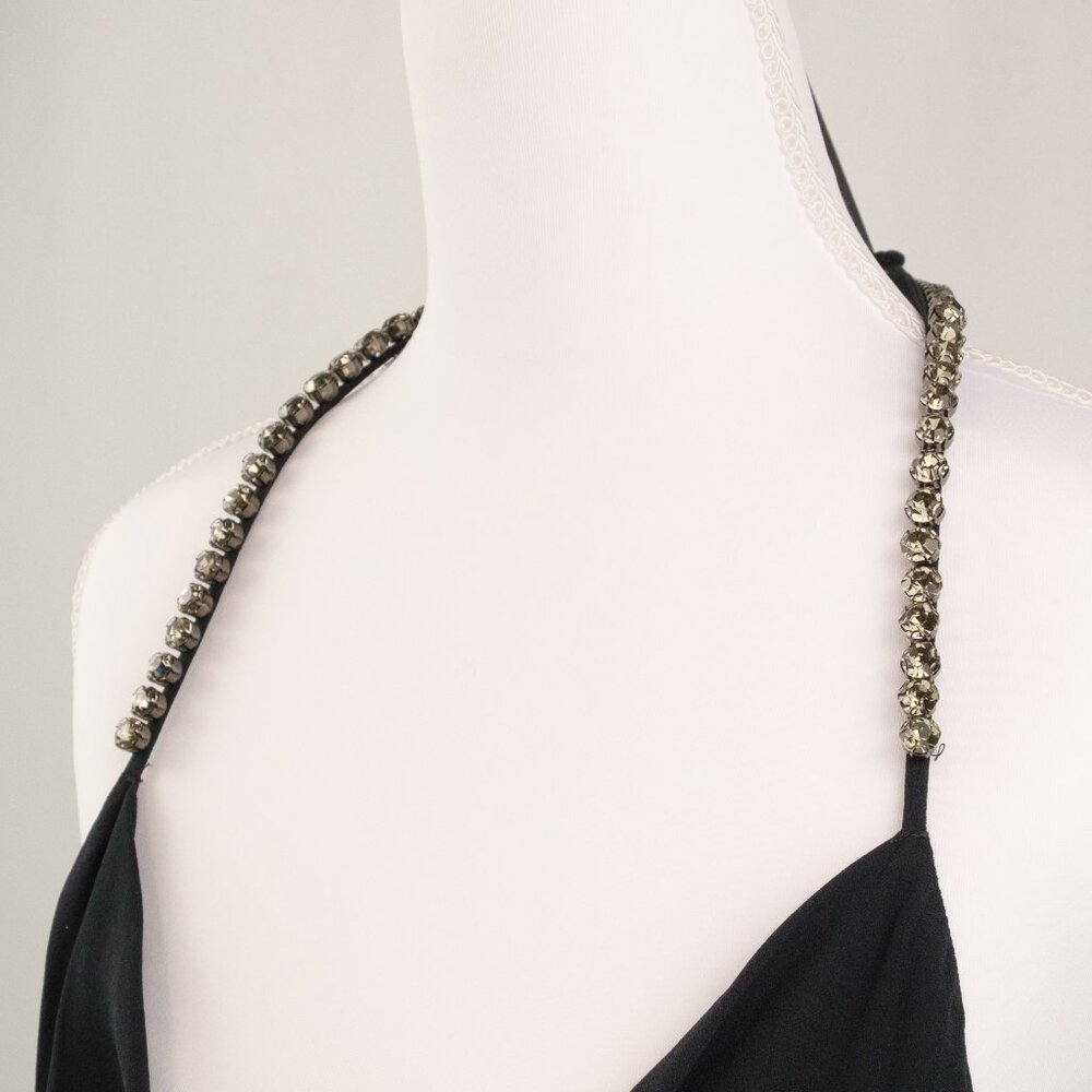 Stella McCartney Plunge Crystal Halterneck Floor-Length Maxi Dress, Black, IT 40 - Picture 7 of 13